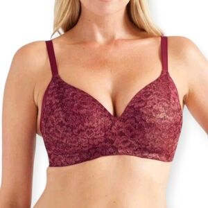 Knix Lace WingWoman Contour Red Bra Knix 7+ (Fits 36F, 38E/DDD, 38F)